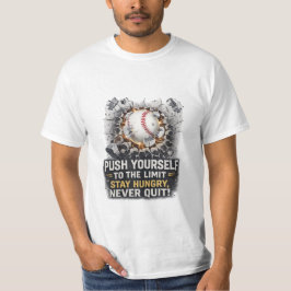 Push Yourself Never Quit Motivational Baseball T-S T-Shirt