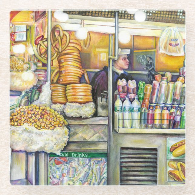 Pushcart-Paradies Glasuntersetzer (Vorderseite)