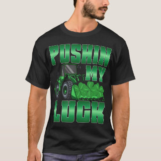 Pushin' My Luck Traktor Kinder St. Patrick's Day T-Shirt