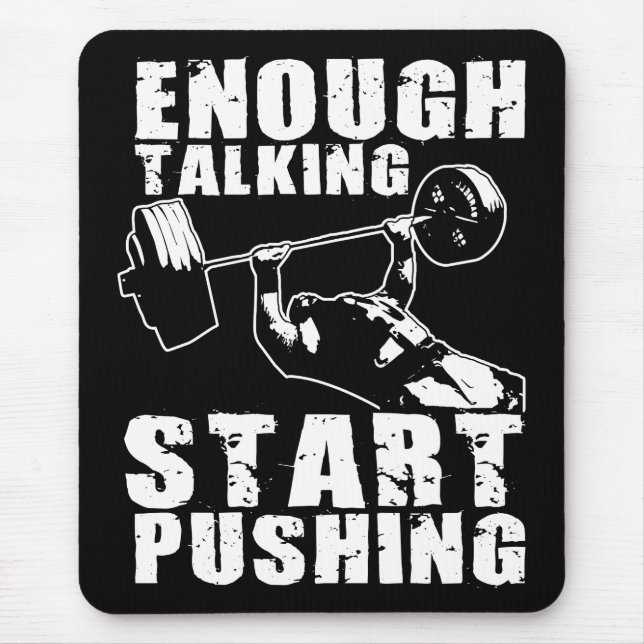 Pushing - Bench Press - Workout Motivierend Mousepad (Vorne)