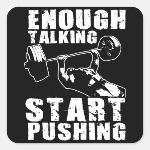 Pushing - Bench Press - Workout Motivierend Quadratischer Aufkleber
