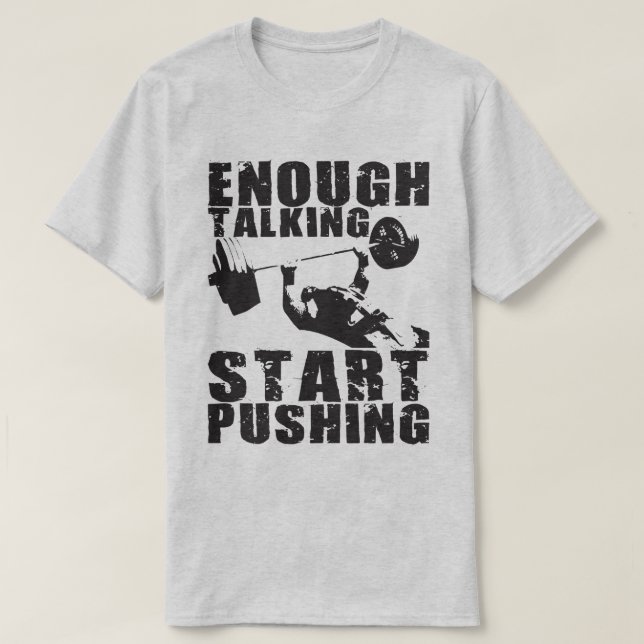 Pushing - Bench Press - Workout Motivierend T-Shirt (Design vorne)
