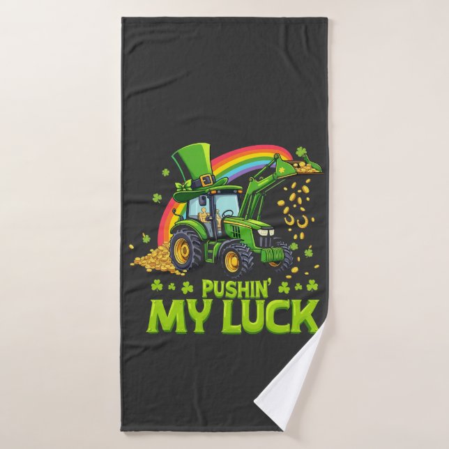 Pushing My Luck Funny Grabstätte St Patrick's Day Badehandtuch (Badehandtuch)