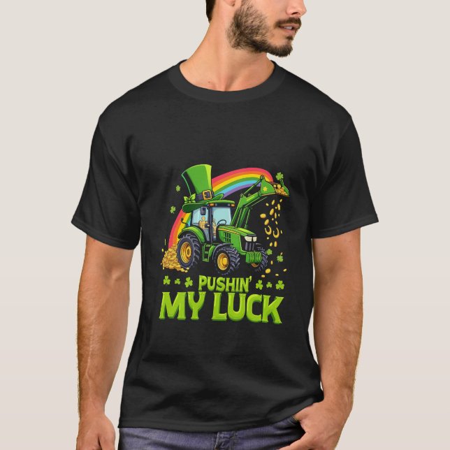 Pushing My Luck Funny Grabstätte St Patrick's Day T-Shirt (Vorderseite)