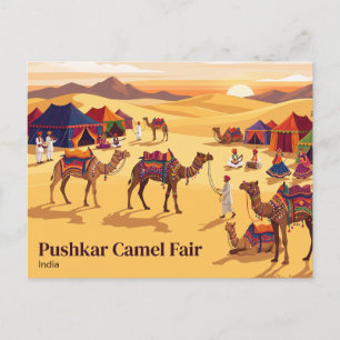 Pushkar-Kamelmesse Indien Postkarte