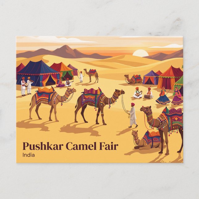 Pushkar-Kamelmesse Indien Postkarte (Vorderseite)