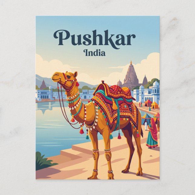 Pushkar-Kamelmesse Indien Postkarte (Vorderseite)