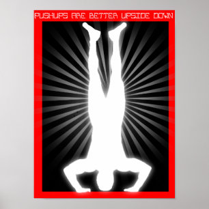 "Pushups sind besser auf dem Kopf" RX Poster