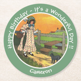 Pussy-Cat, wo bist du gewesen? Geburtstagsfeier Runder Pappuntersetzer