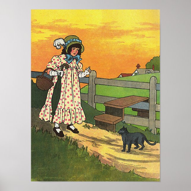 Pussy-cat Wo bist du gewesen? Mutter Goose Rhyme Poster (Vorne)