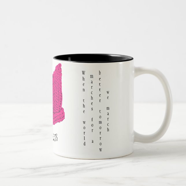 Pussy-Hut-Tasse - für eine wenig Liebe am Morgen Zweifarbige Tasse (Rechts)