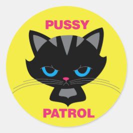 Pussy Patrol Runder Aufkleber