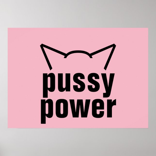 Pussy Power Katzenohren Rosa Resistenz Frauen Poster (Vorne)