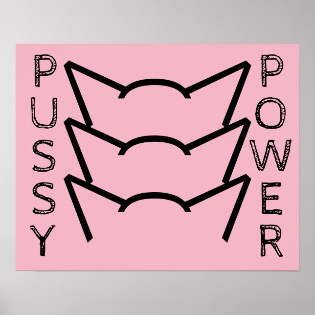 Pussy Power Katzenohren Rosa Resistenz Frauen Prot Poster (Vorne)