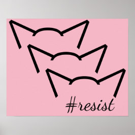 Pussy Power Katzenohren Rosa Resistenz Frauen Prot Poster