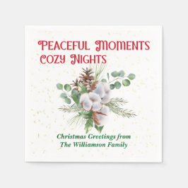 Pussy Willow Catkin Bouquet Christmas Serviette