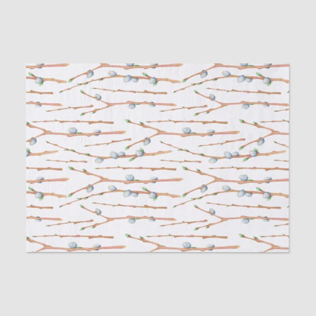 Pussy Willow Farbflorentepapier Seidenpapier (Vorderseite)