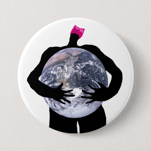 Pussyhats Sorgfalt über die Umwelt Button (Vorderseite)