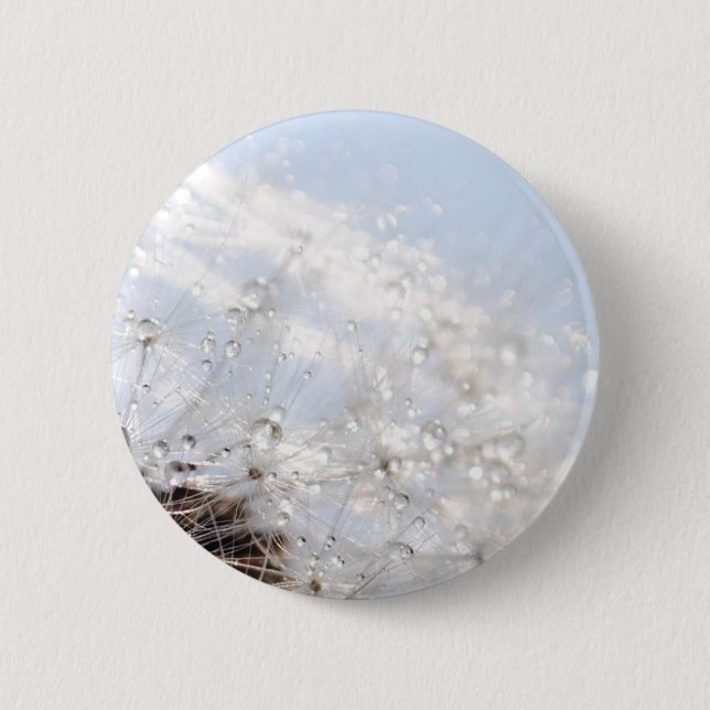 Pusteblumen Löwenzahn Himmelblau Fotografie Button (Vorderseite)