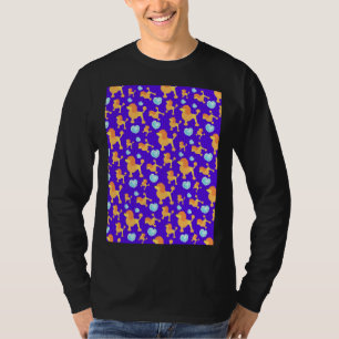 Pustelloses Muster mit blauen brillanten Herzen T-Shirt