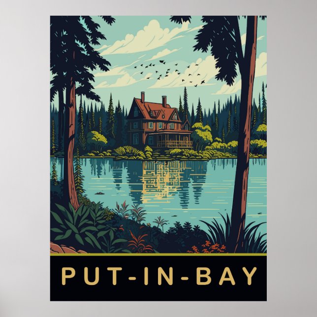 Put-in-Bay, Ohio, Vintage-Reise Poster (Vorne)