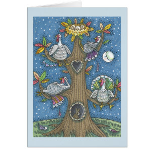 PUTEN-BAUM THANKSGIVING HUMOR GRUSSKARTE Leer