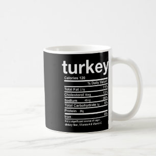 Puten-Ernährungsfakten Lustige Thanksgiving-Essen Kaffeetasse