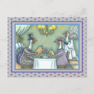PUTEN-FINESSEN, ERNTEDANKFEST-VOGEL HUMOR POSTKARTE