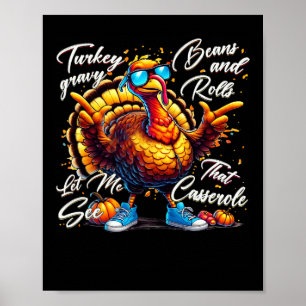 Puten-Gravy-Bohnen Und Brötchen Cerole Lustiger Da Poster