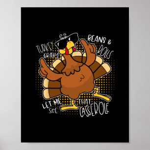 Puten-Gravy-Bohnen Und Brötchen Cerole Lustiges Da Poster