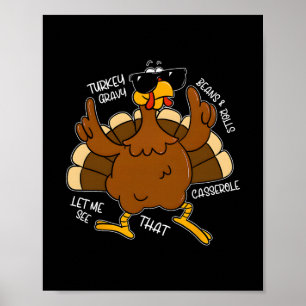 Puten-Gravy-Bohnen Und Brötchen Cerole Lustiges Th Poster