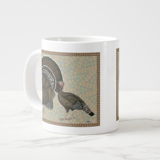Puten Standard Bronze Portrait Jumbo-Tasse (Vorderseite Links)