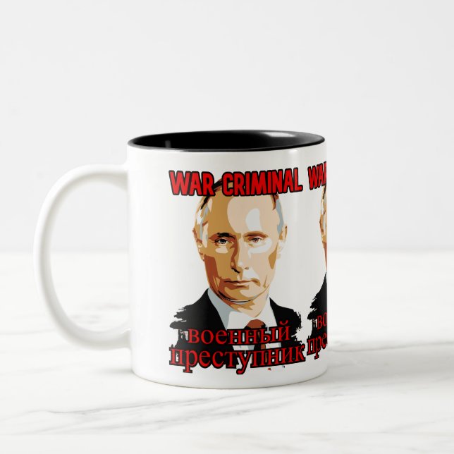 putin-2980748 Kriegsverbrecher Zweifarbige Tasse (Links)