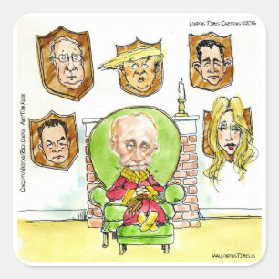 Putin der Jäger bekommt meinen Präsidenten Trump n Quadratischer Aufkleber