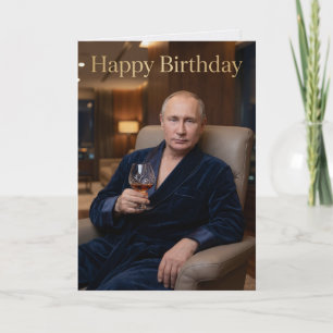 Putin Geburtstag Strongman Satire Karte