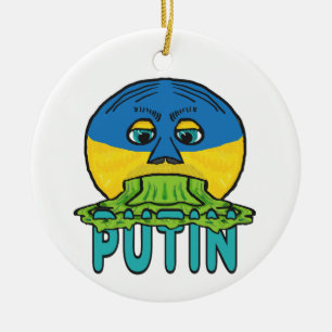 Putin gegen die Ukraine Keramik Ornament