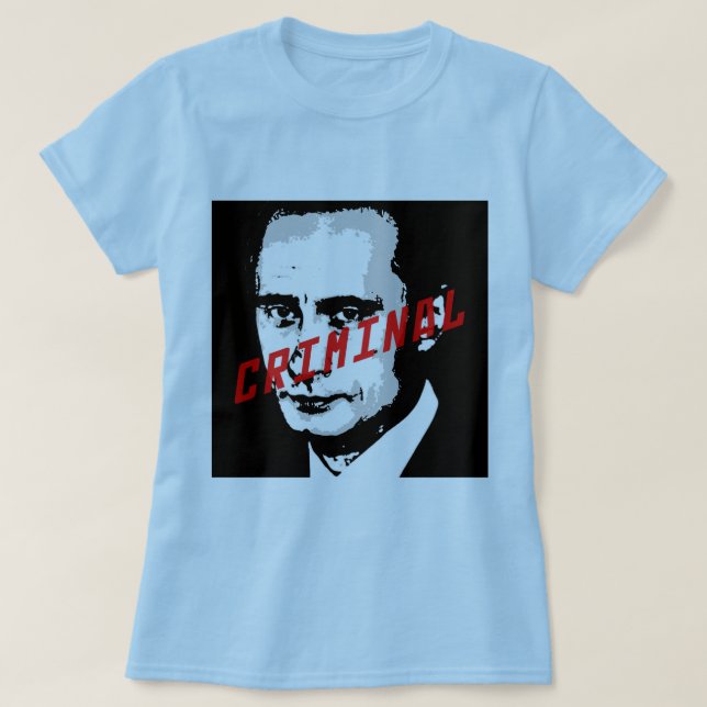 PUTIN IST EIN KRIEGSVERBRECHER T-Shirt (Design vorne)