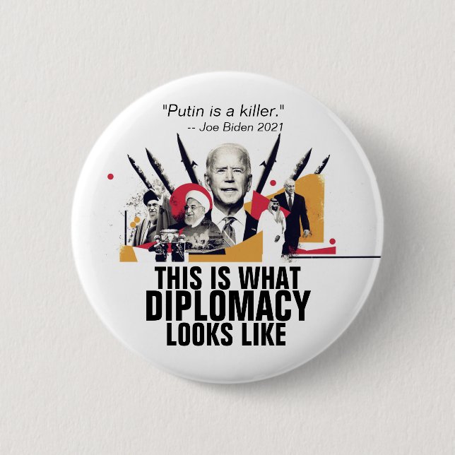 Putin ist ein Mörder: Joe Biden 2021 Button (Vorderseite)