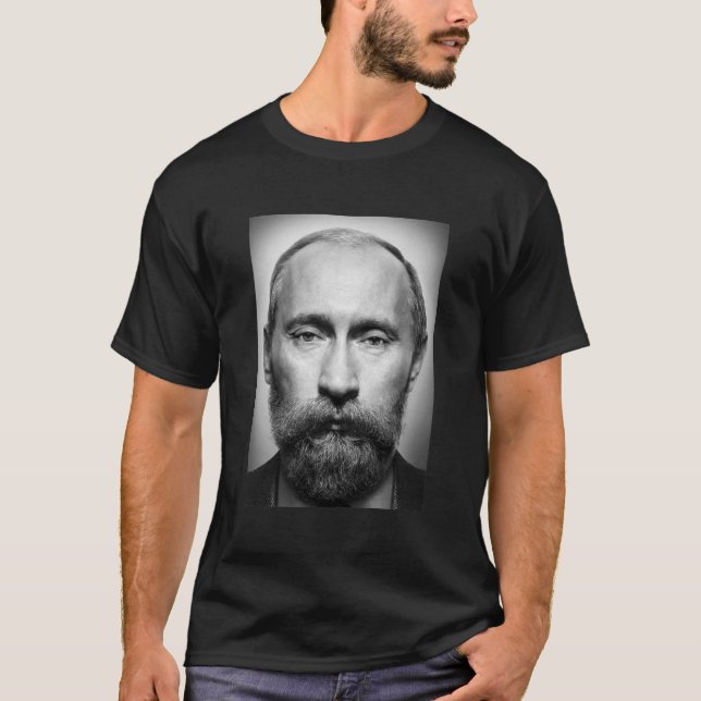 Putin mit Bart-Russland-Politik T-Shirt (Vorderseite)