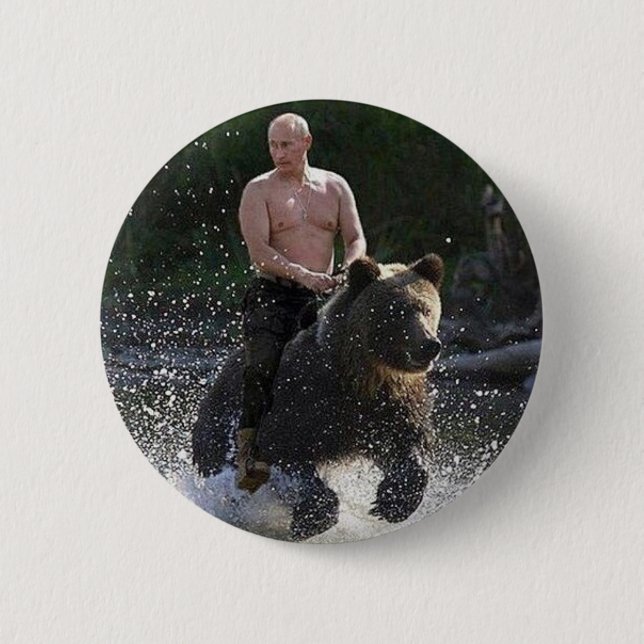 Putin reitet einen Bären! Button (Vorderseite)