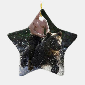 Putin reitet einen Bären! Keramik Ornament