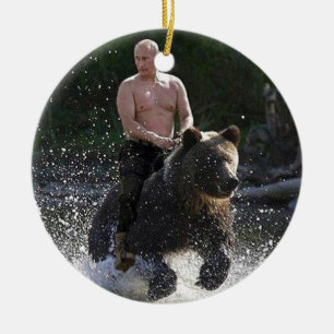 Putin reitet einen Bären! Keramikornament