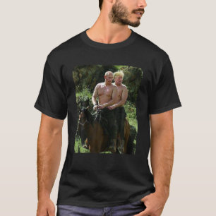 Putin Trump Riding Horse Meme Russland Vereinte St T-Shirt