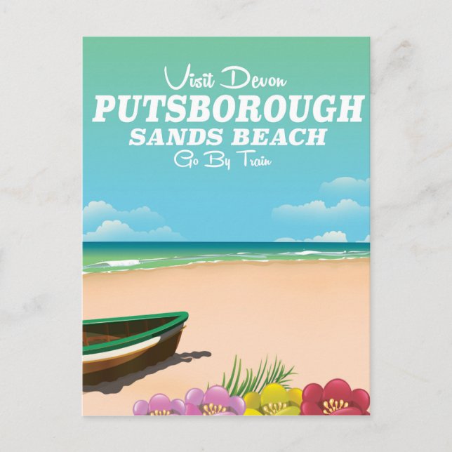 Putsborough Sands Beach Devon Reiseplakat Postkarte (Vorderseite)
