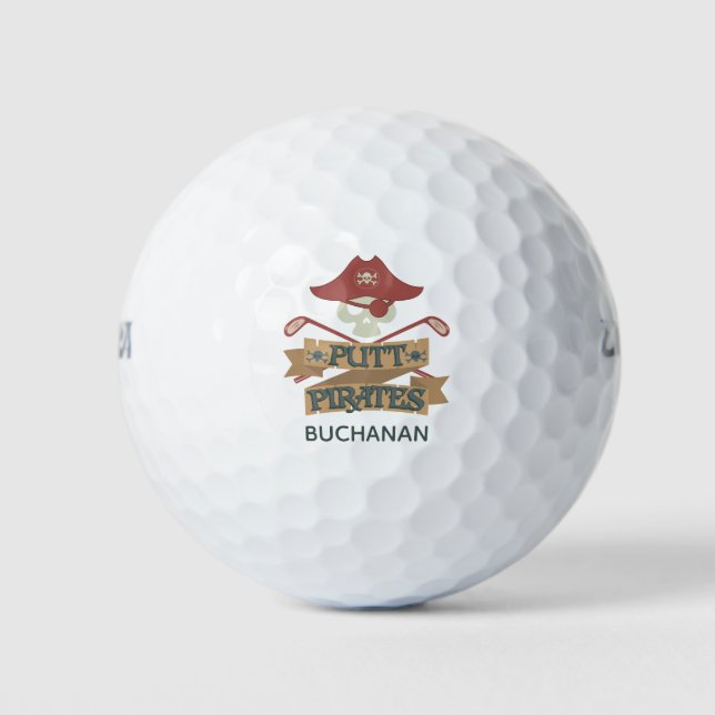 Putt Pirates Golfing Hobby Sports Personalisiert Golfball (Vorderseite)