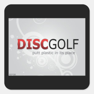 Putt Plastik an seiner Stelle Quadratischer Aufkleber