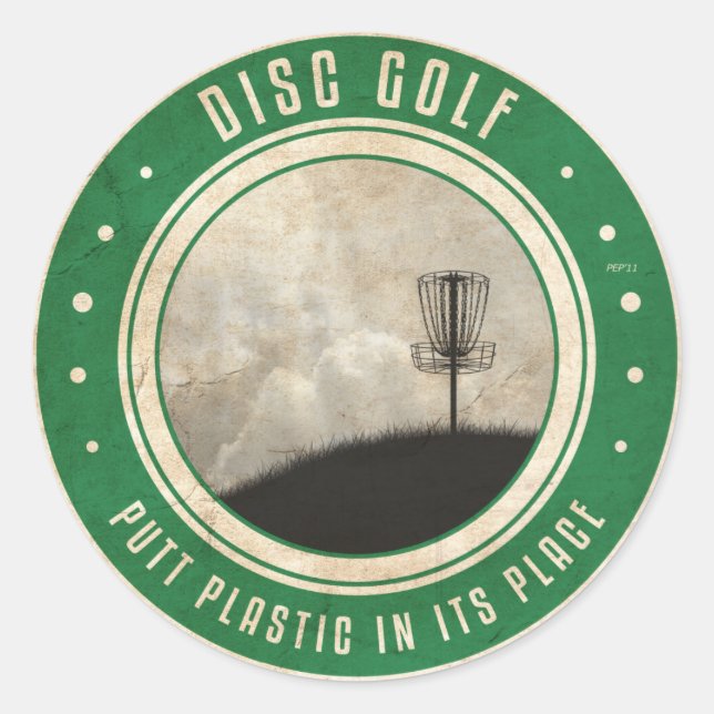 Putt Plastik an seiner Stelle Runder Aufkleber (Vorderseite)