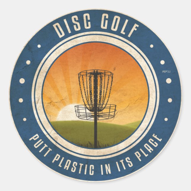 Putt Plastik an seiner Stelle Runder Aufkleber (Vorderseite)