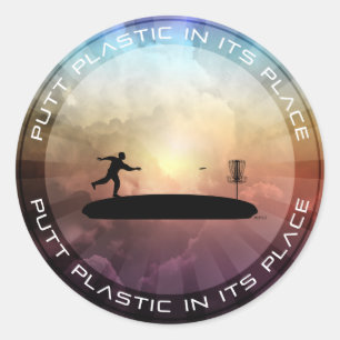 Putt Plastik an seiner Stelle Runder Aufkleber