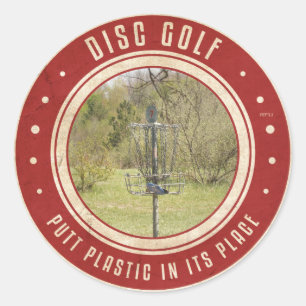 Putt Plastik an seiner Stelle Runder Aufkleber